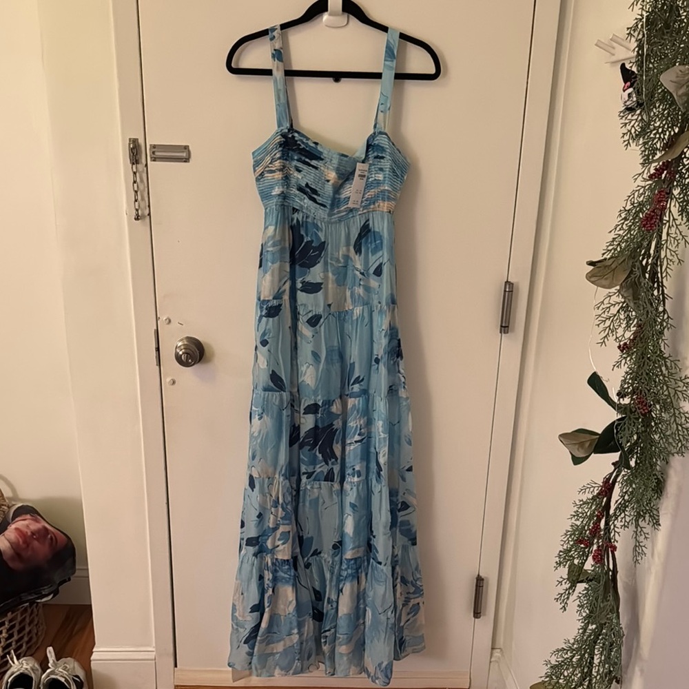 A&F Blue Floral Maxi Dress